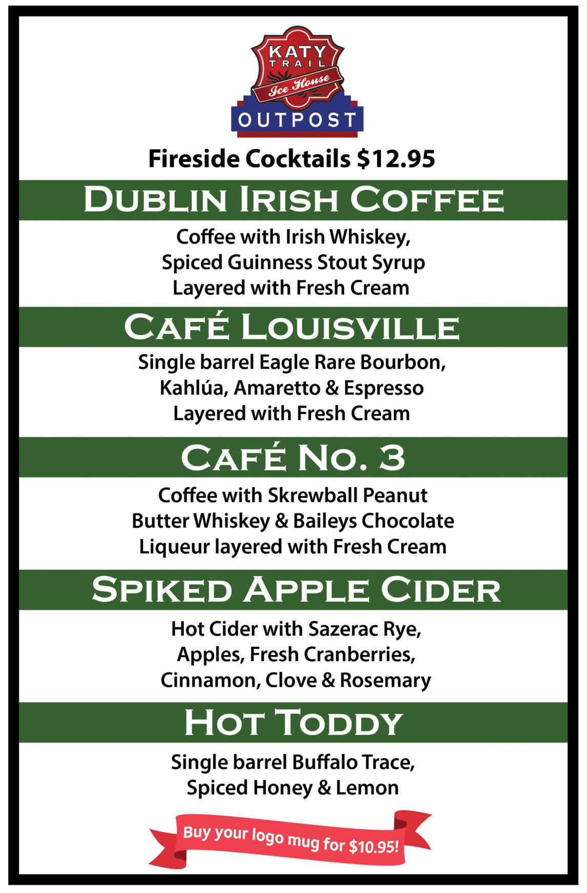 Katy Outpost Fireside Cocktail Menu